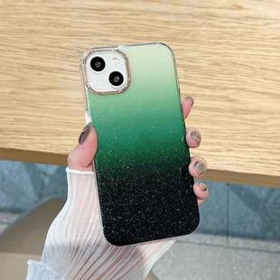 For iPhone 12 Pro Max Glitter Gradient TPU Phone Case(Black Green)