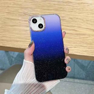 For iPhone 12 mini Glitter Gradient TPU Phone Case (Black Blue)