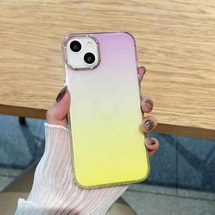For iPhone 12 mini Glitter Gradient TPU Phone Case (Yellow Purple)
