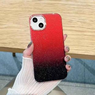 For iPhone 12 mini Glitter Gradient TPU Phone Case (Black Red)