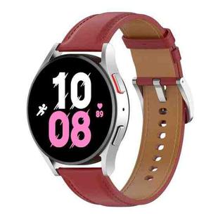 For Samsung Galaxy Watch 5 44mm Premium Leather Watch Band(Red)