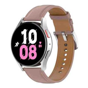 For Samsung Galaxy Watch 5 Pro 45mm Premium Leather Watch Band(Dark Pink)
