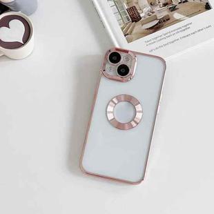 For iPhone 13 Pro Max Electroplating CD Texture Transparent Case (Pink)