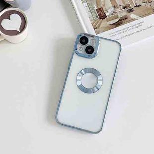 For iPhone 13 Electroplating CD Texture Transparent Case(Sierra Blue)