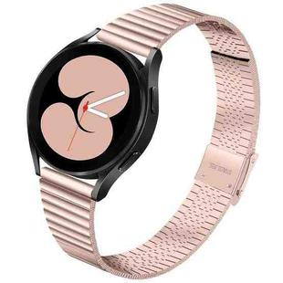 For Samsung Galaxy Watch5 40mm / 44mm / Watch5 Pro 45mm Double Safety Buckle Steel Watch Band(Pink Gold)