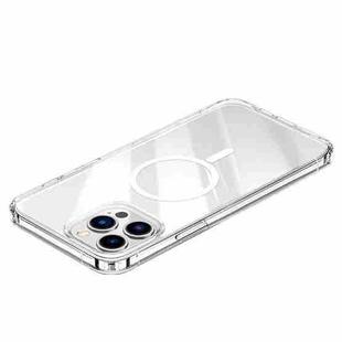 For iPhone 14 Pro Magsafe Magnetic Four Corner Airbags Phone Case(Transparent)