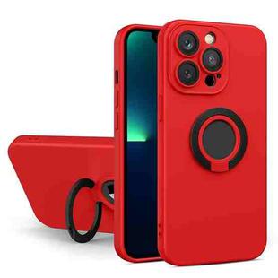 For iPhone 13 Contrast Color TPU Holder Phone Case(Red)