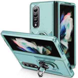 For Samsung Galaxy Z Fold4 PC + TPU Shockproof All Inclusive Phone Case with Holder(Green)