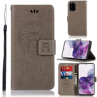 For Galaxy S20+ Wind Chime Owl Embossing Pattern Horizontal Flip Leather Case with Holder & Card Slots & Wallet(Grey)
