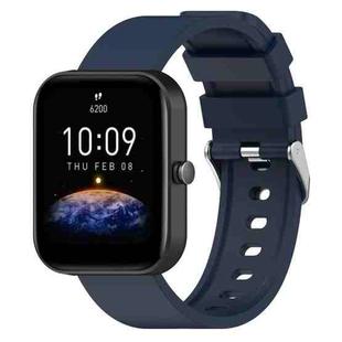 For Amazfit Bip 3 20mm Steps Style Silicone Watch Band(Midnight Blue)