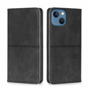 For iPhone 14 Cow Texture Magnetic Leather Phone Case (Black)