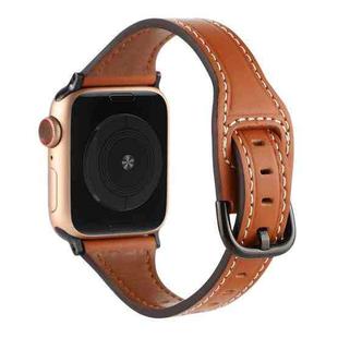 T-shaped Genuine Leather Starry Sky Watch Band For Apple Watch Ultra 49mm&Watch Ultra 2 49mm / Series 9&8&7 45mm / SE 3&SE 2&6&SE&5&4 44mm / 3&2&1 42mm(Brown and Black Buckle)