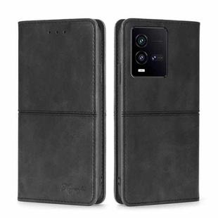 For vivo iQOO 10 Cow Texture Magnetic Leather Phone Case(Black)