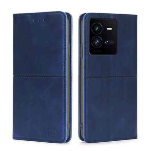 For vivo iQOO 10 Pro 5G Cow Texture Magnetic Leather Phone Case(Blue)
