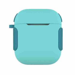 2 in 1 Matte Texture Contrast Color PC + TPU Earphone Case For AirPods 2 / 1(Mint Green)