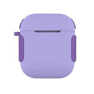 2 in 1 Matte Texture Contrast Color PC + TPU Earphone Case For AirPods 2 / 1(Lavender)