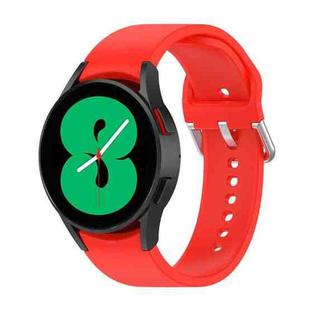 For Samsung Galaxy Watch 5 44mm Official Silicone Silver Round Buckle Watch Band(Red)