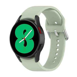 For Samsung Galaxy Watch 5 44mm Official Silicone Silver Round Buckle Watch Band(Light Green)