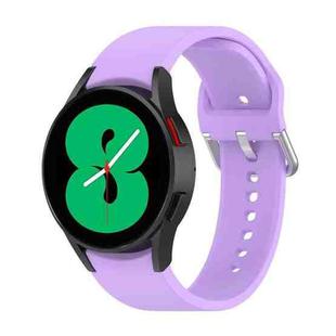 For Samsung Galaxy Watch 5 44mm Official Silicone Silver Round Buckle Watch Band(Purple)