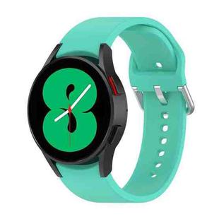 For Samsung Galaxy Watch 5 Pro 45mm Official Silicone Silver Round Buckle Watch Band(Teal)