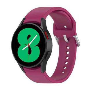 For Samsung Galaxy Watch 5 Pro 45mm Official Silicone Silver Round Buckle Watch Band(Wine Red)