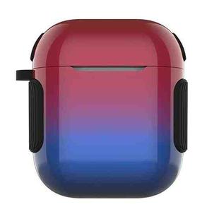 2 in 1 Varnish Colorful PC + TPU Earphone Case For AirPods 2 / 1(Red+Blue Gradient)