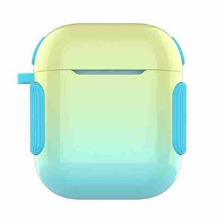 2 in 1 Varnish Colorful PC + TPU Earphone Case For AirPods 2 / 1(Yellow+Green Gradient)