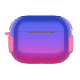 2 in 1 Varnish Colorful PC + TPU Earphone Case For AirPods Pro(Blue+Rose Red Gradient)