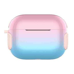 2 in 1 Varnish Colorful PC + TPU Earphone Case For AirPods Pro(Pink+Blue Gradient)