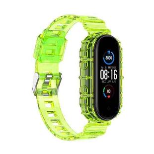 For Xiaomi Mi Band 5/6/7 Universal TPU Integrated Watch Band(Transparent Yellow)