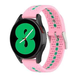 For Samsung Galaxy Watch 5 40mm 20mm Colorful Hole Silicone Watch Band(Pink)