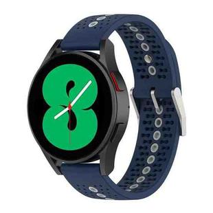 For Samsung Galaxy Watch 5 40mm 20mm Colorful Hole Silicone Watch Band(Midnight Blue+Grey)