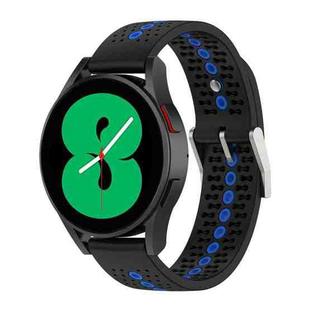 For Samsung Galaxy Watch 5 40mm 20mm Colorful Hole Silicone Watch Band(Black Blue)