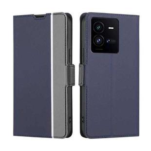 For vivo iQOO 10 Pro 5G Twill Texture Side Button Leather Phone Case(Blue)