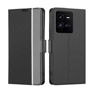 For vivo iQOO 10 Pro 5G Twill Texture Side Button Leather Phone Case(Black)