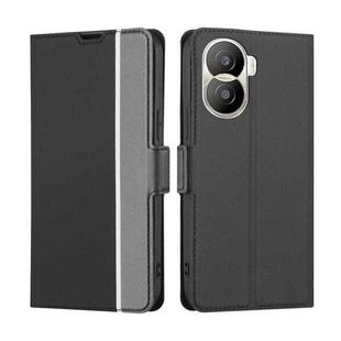 For Honor X40i Twill Texture Side Button Leather Phone Case(Black)