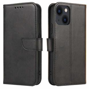 For iPhone 14 Plus Calf Texture Buckle Flip Leather Phone Case (Black)