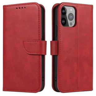 For iPhone 14 Pro Calf Texture Buckle Flip Leather Phone Case(Red)