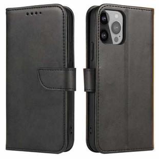 For iPhone 14 Pro Max Calf Texture Buckle Flip Leather Phone Case (Black)