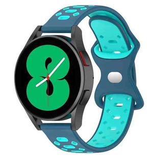 For Samsung Galaxy Watch 5 44mm 20mm Two-color Diamond Silicone Watch Band(Teal+Blue)