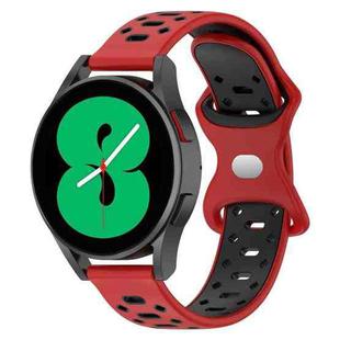 For Samsung Galaxy Watch 5 44mm 20mm Two-color Diamond Silicone Watch Band(Red Black)