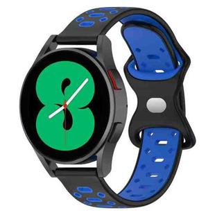 For Samsung Galaxy Watch 5 44mm 20mm Two-color Diamond Silicone Watch Band(Black Blue)