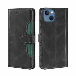 For iPhone 14 Skin Feel Magnetic Buckle Leather Phone Case (Black)