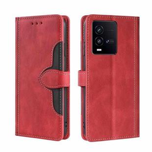 For vivo iQOO 10 Skin Feel Magnetic Buckle Leather Phone Case(Red)