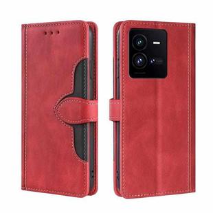 For vivo iQOO 10 Pro 5G Skin Feel Magnetic Buckle Leather Phone Case(Red)