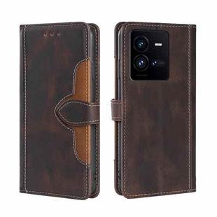 For vivo iQOO 10 Pro 5G Skin Feel Magnetic Buckle Leather Phone Case(Brown)