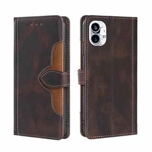 For Nothing Phone 1 Skin Feel Magnetic Buckle Leather Phone Case(Brown)