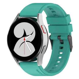 For Samsung Galaxy Watch 5 40mm 20mm Black Buckle Step Silicone Watch Band(Teal)