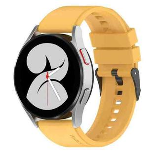 For Samsung Galaxy Watch 5 40mm 20mm Black Buckle Step Silicone Watch Band(Yellow)