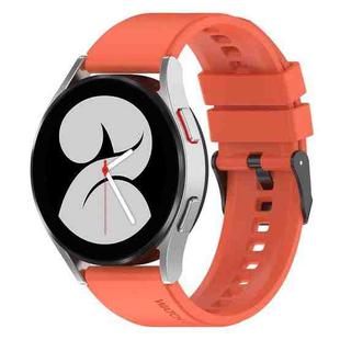 For Samsung Galaxy Watch 5 44mm 20mm Black Buckle Step Silicone Watch Band(Orange)